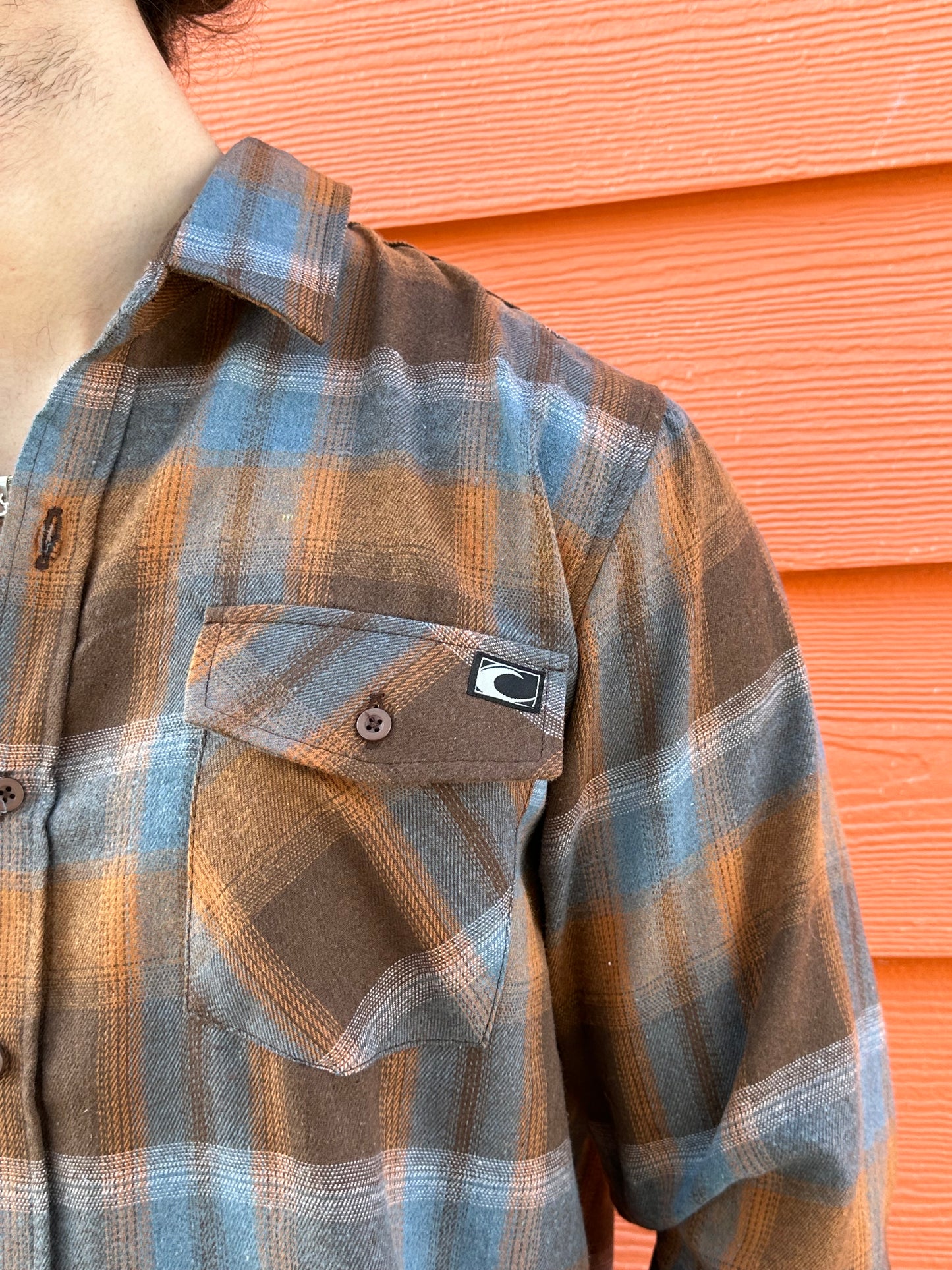 Grit Plaid Buttonup - Burnt Orange/Blue