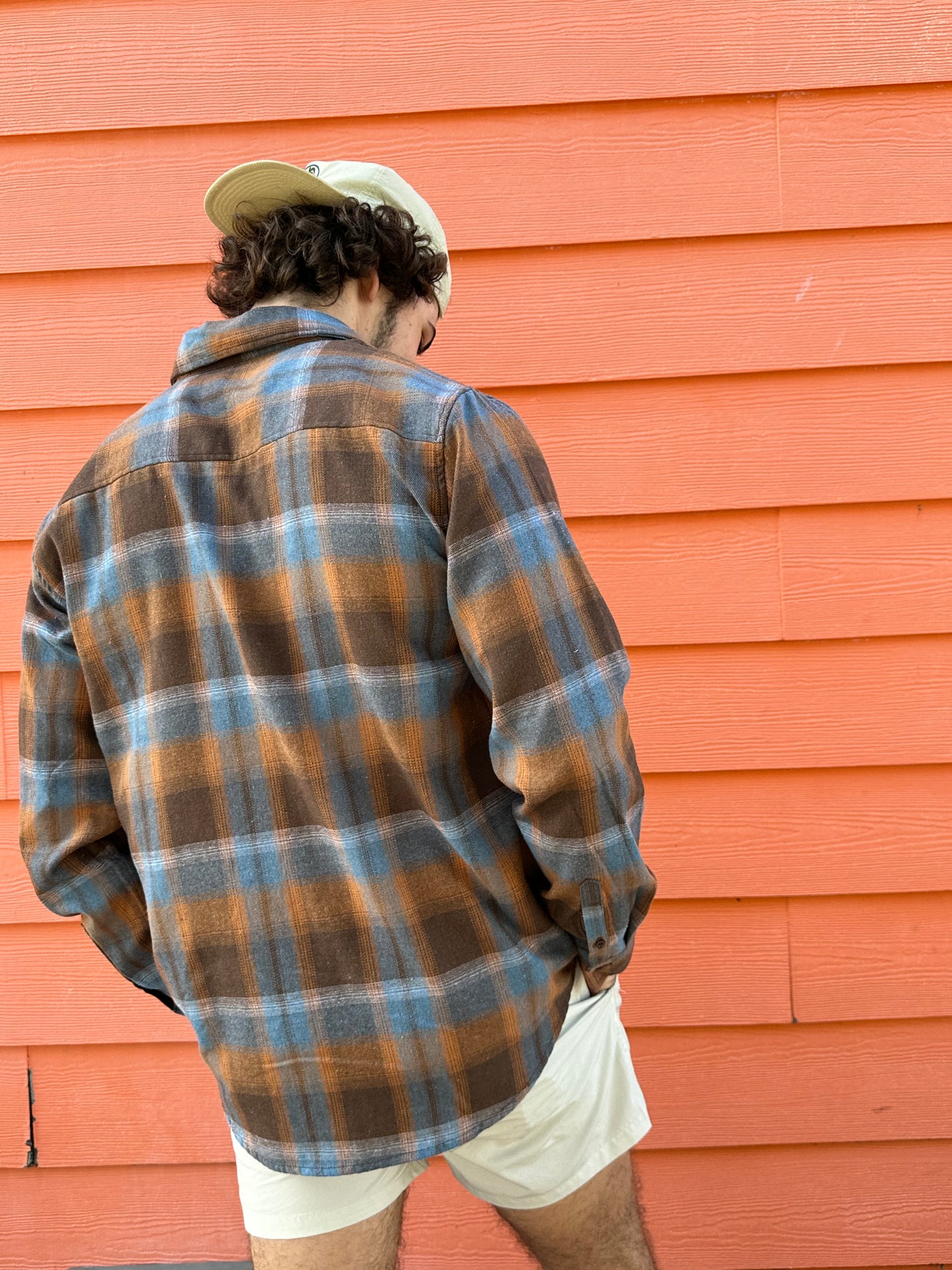 Grit Plaid Buttonup - Burnt Orange/Blue