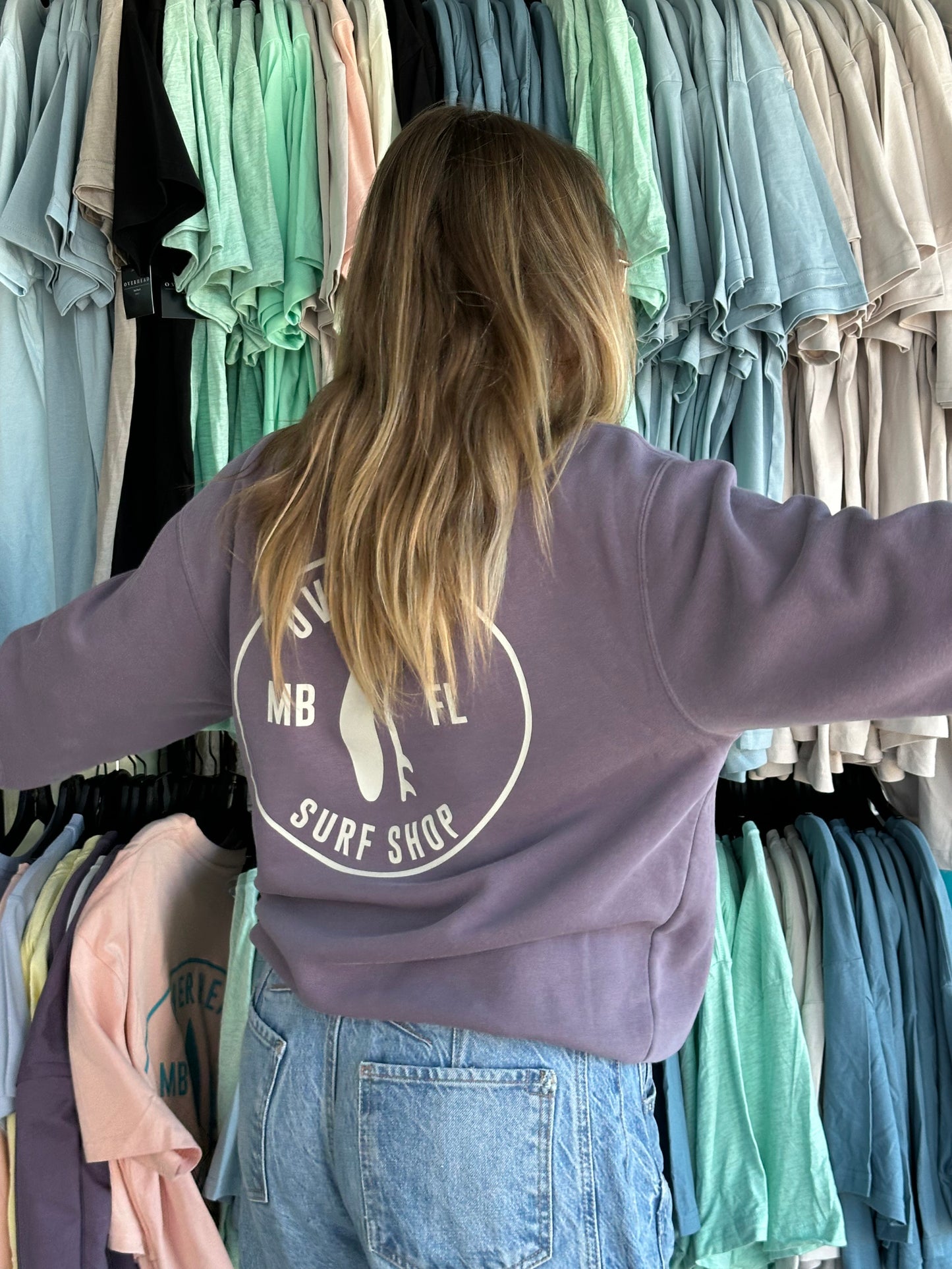 Round Shop Logo Crewneck - Plum
