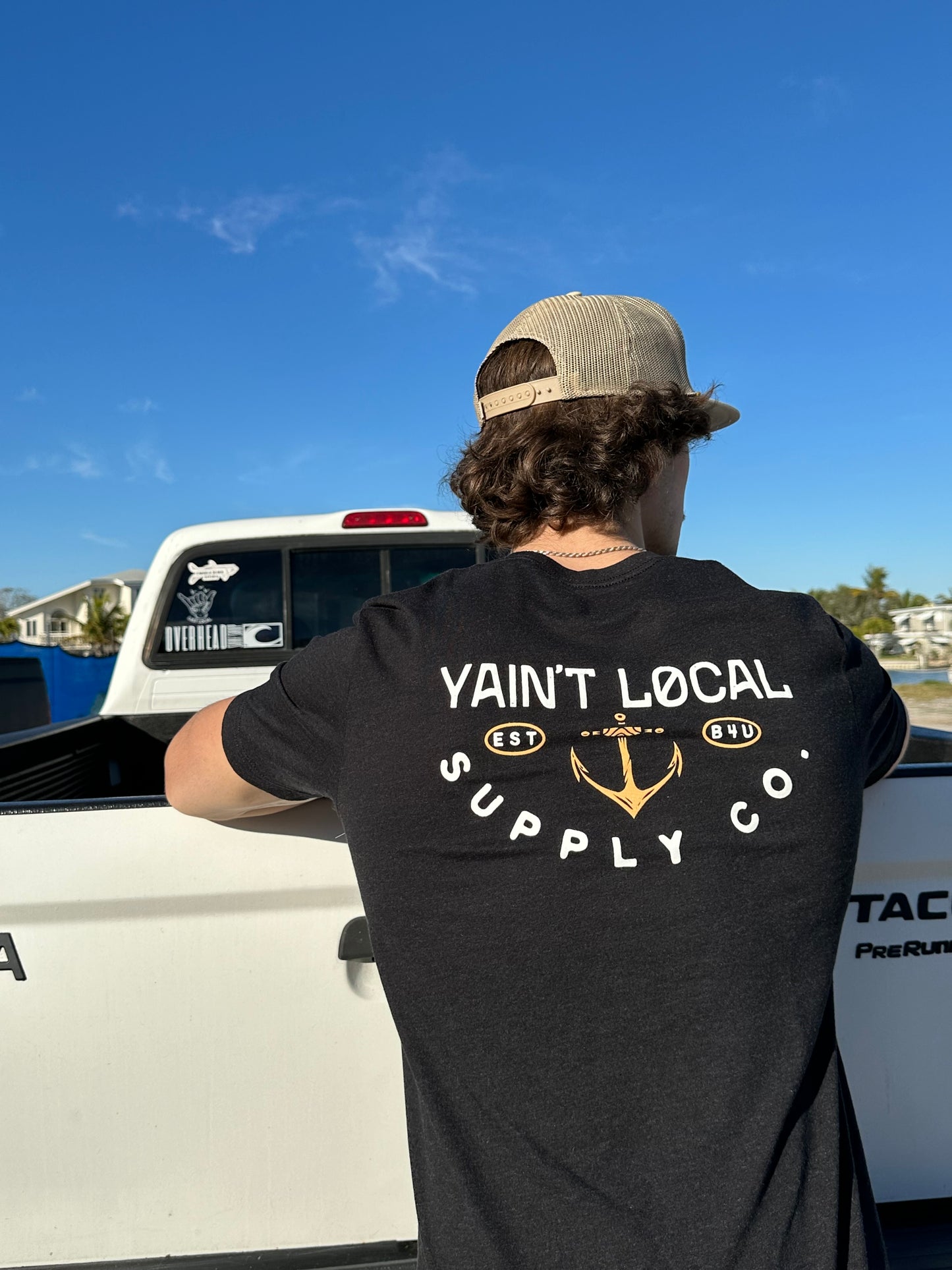 YAIN'T LOCAL | Anchors Away Tee - Heather Black