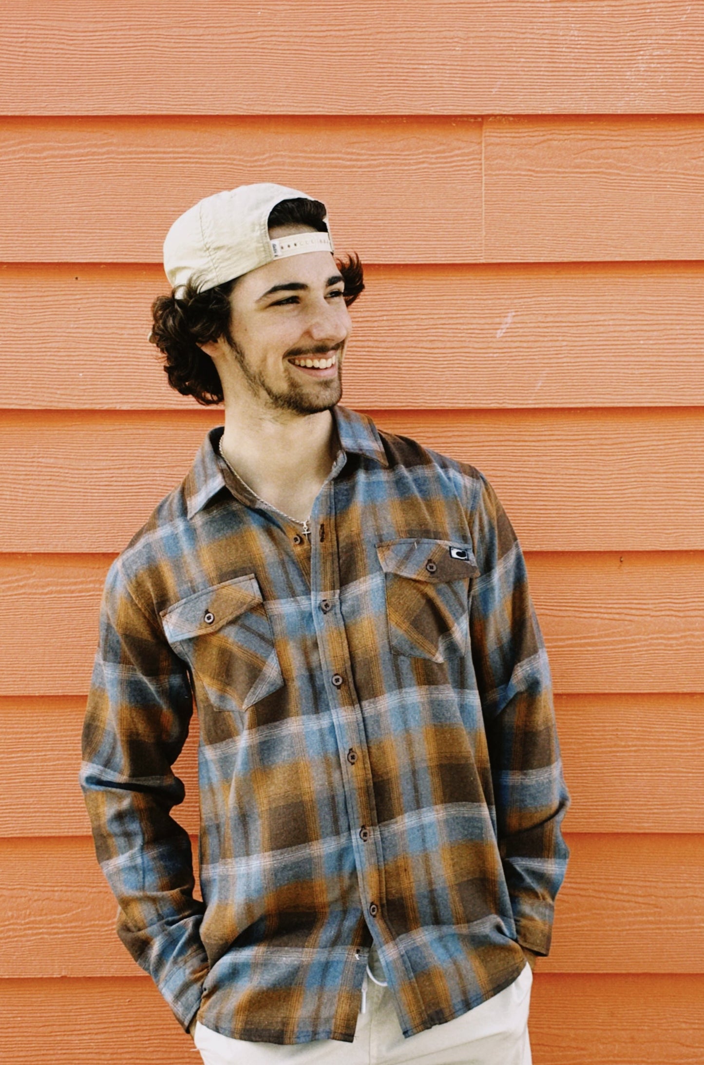 Grit Plaid Buttonup - Burnt Orange/Blue