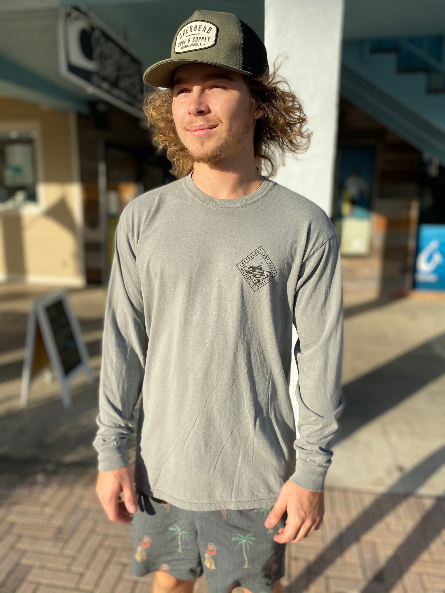 SportFish Long Sleeve Tee in Grey