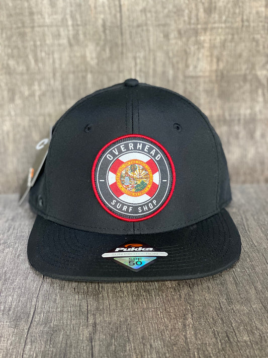 Round Flag Performance Trucker in Black