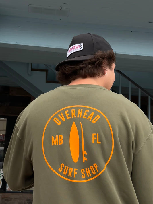 Round Shop Logo Crewneck - Army