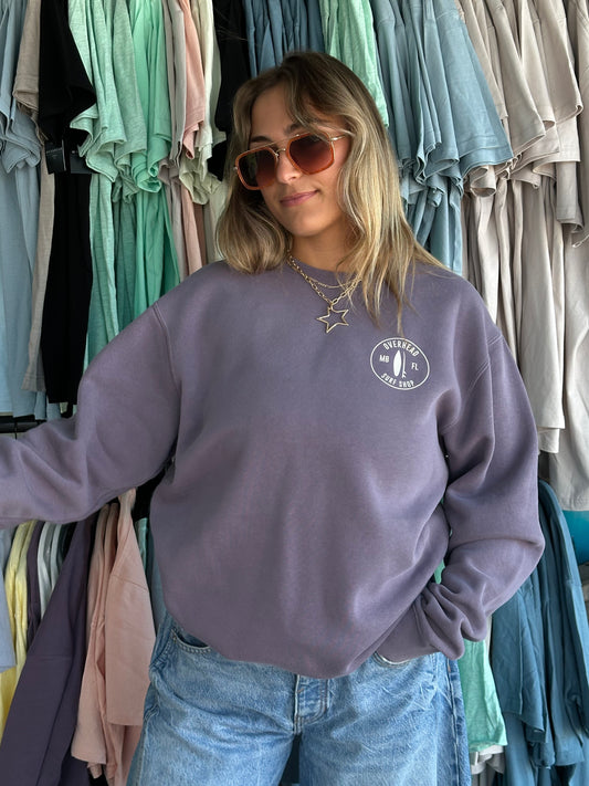 Round Shop Logo Crewneck - Plum