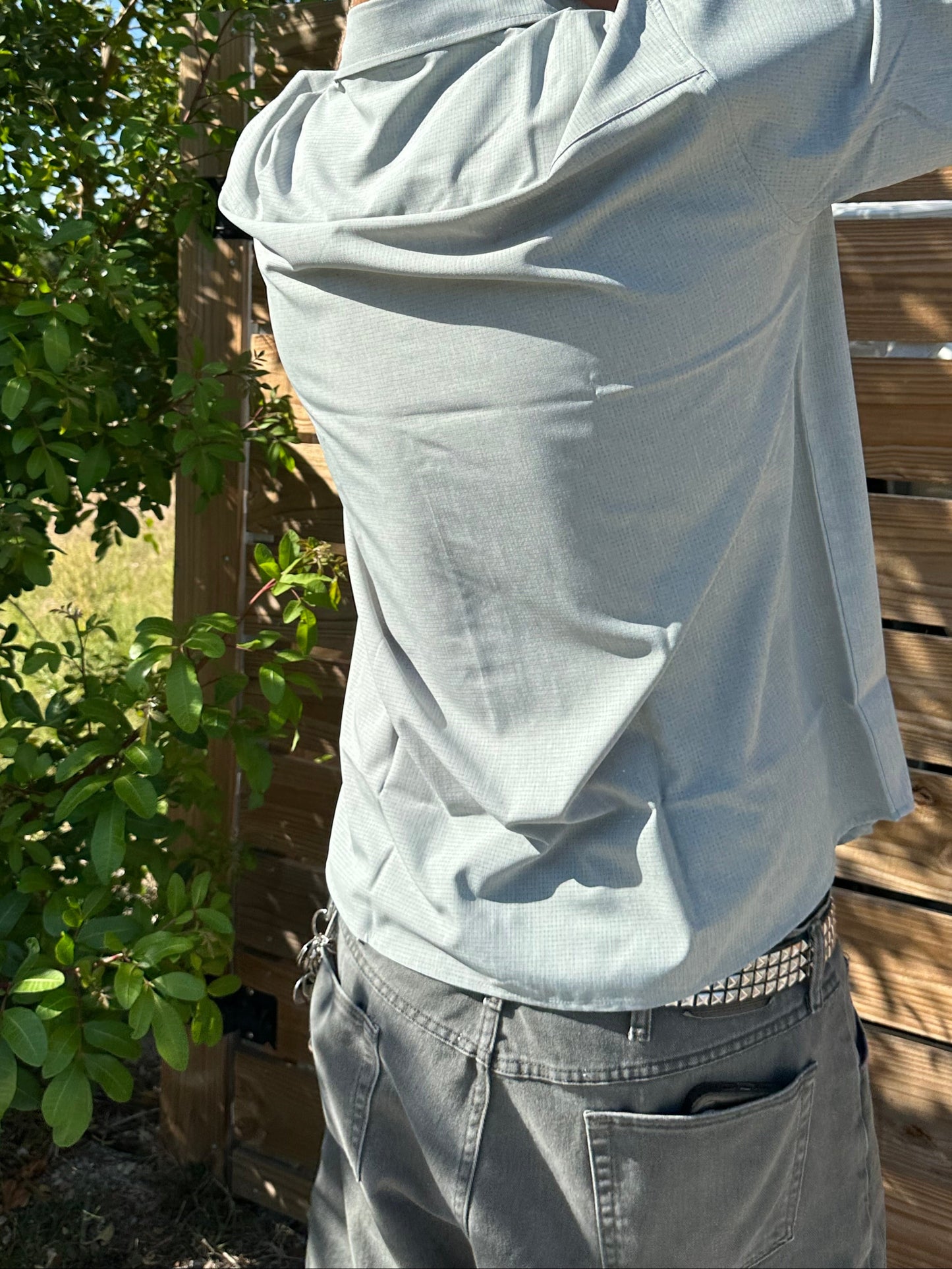 Horizon Woven Performance Button Up | Eucalyptus