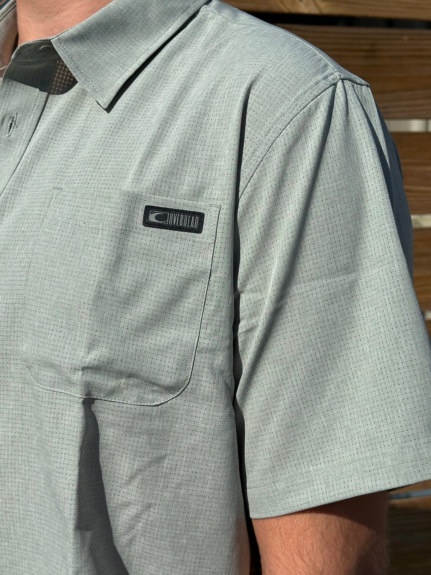 Horizon Woven Performance Button Up | Eucalyptus