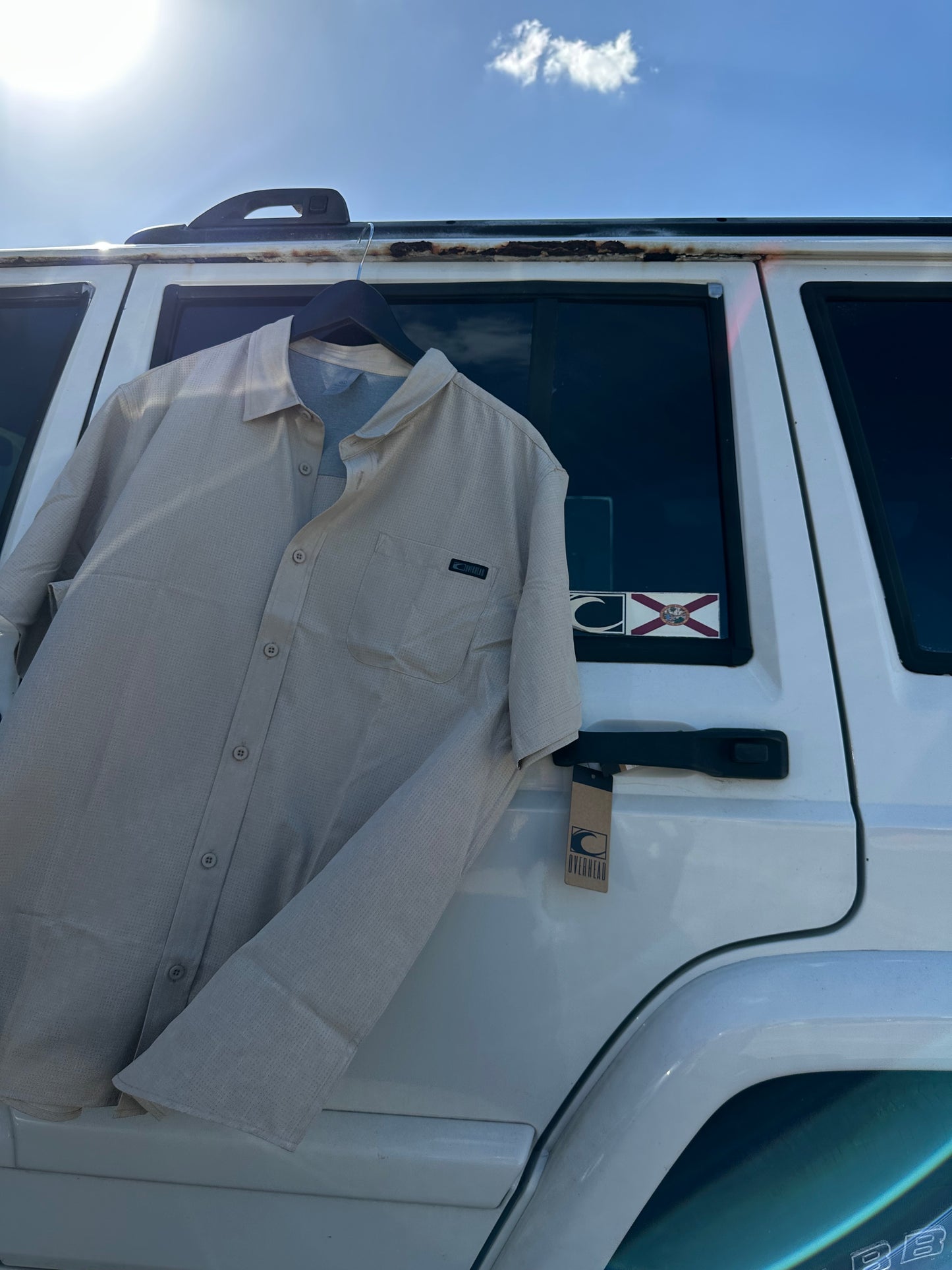 Horizon Woven Performance Button Up | Stone