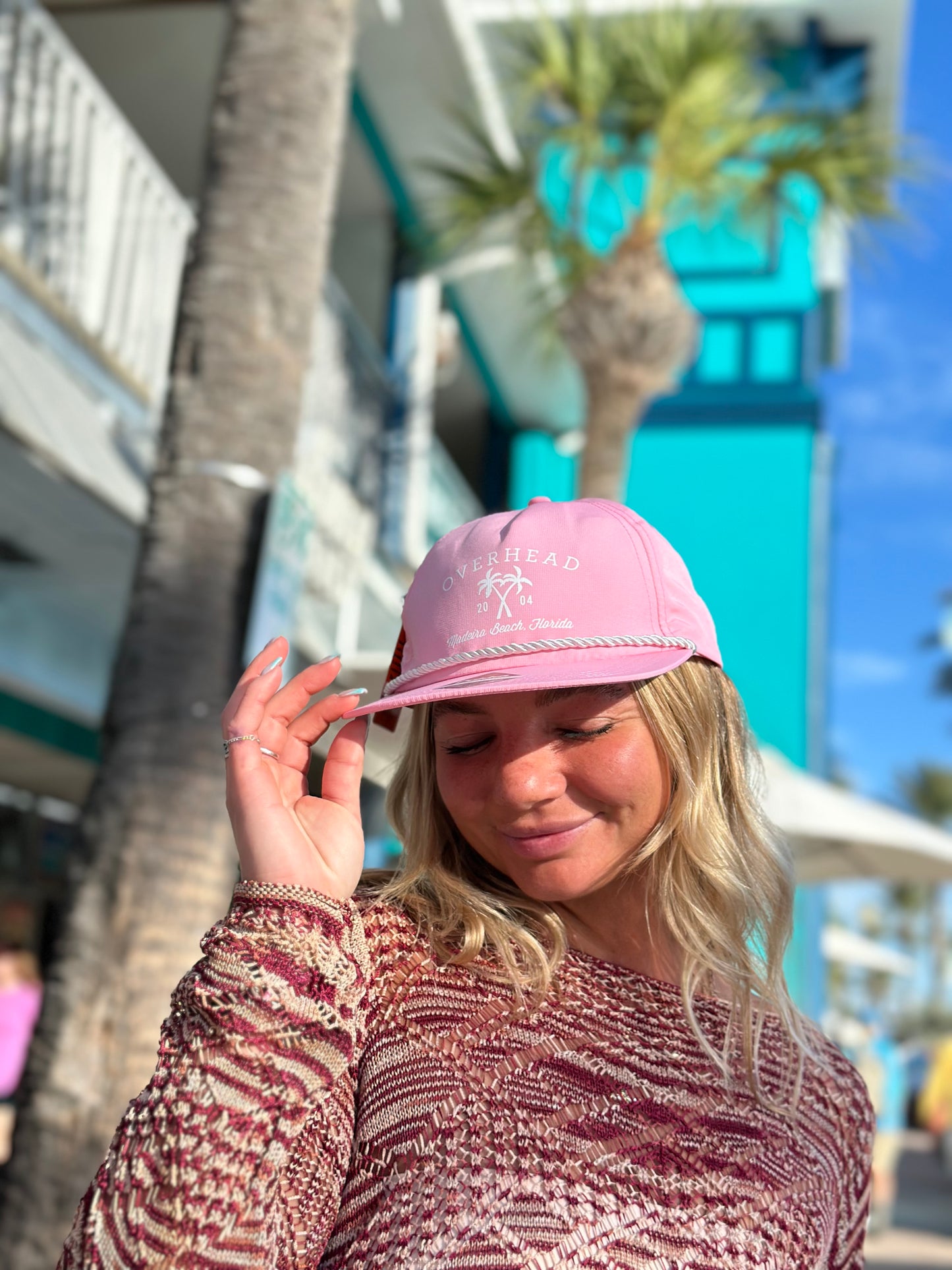 Cross Palm Hat in Pink