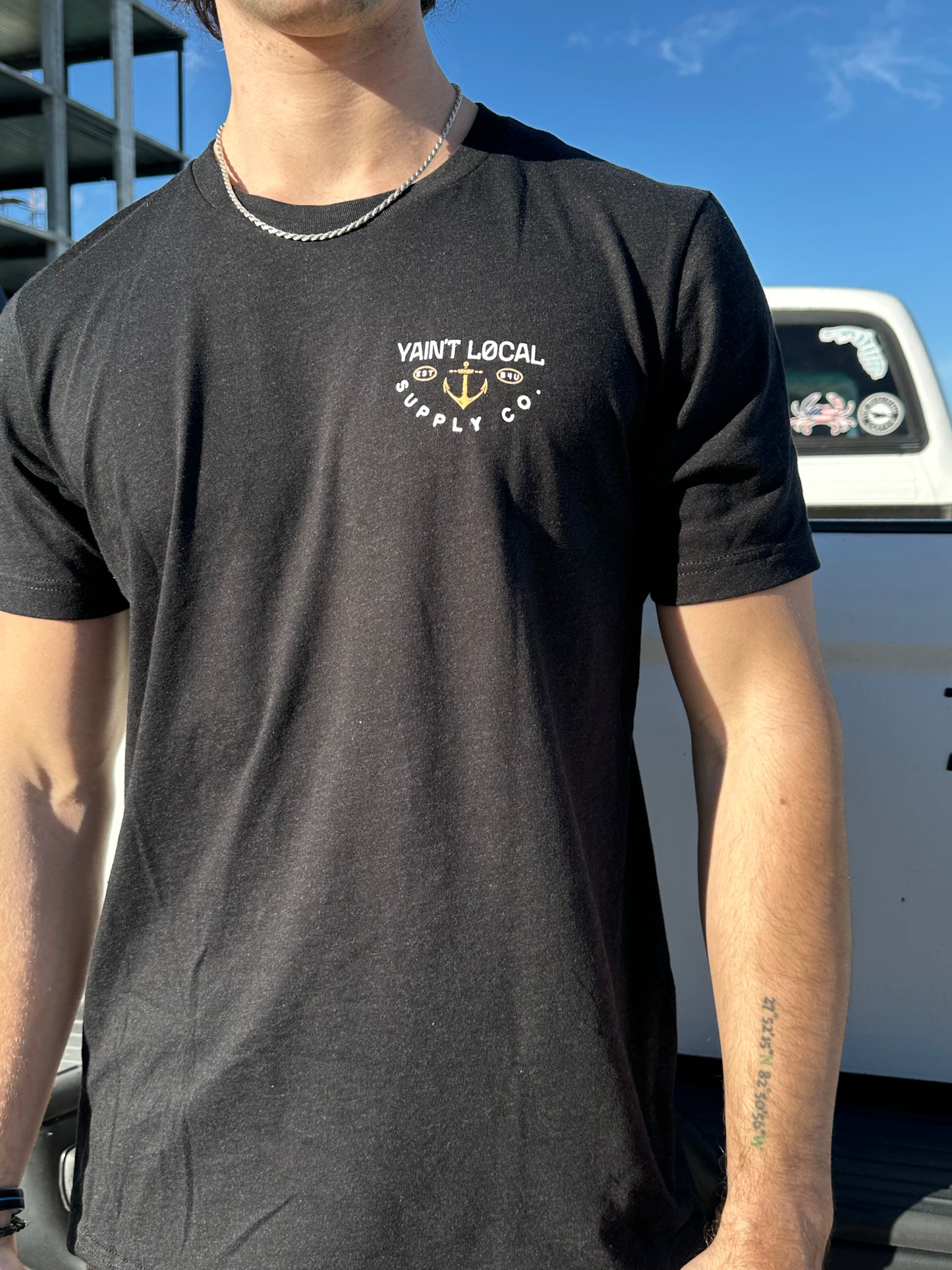 YAIN'T LOCAL | Anchors Away Tee - Heather Black
