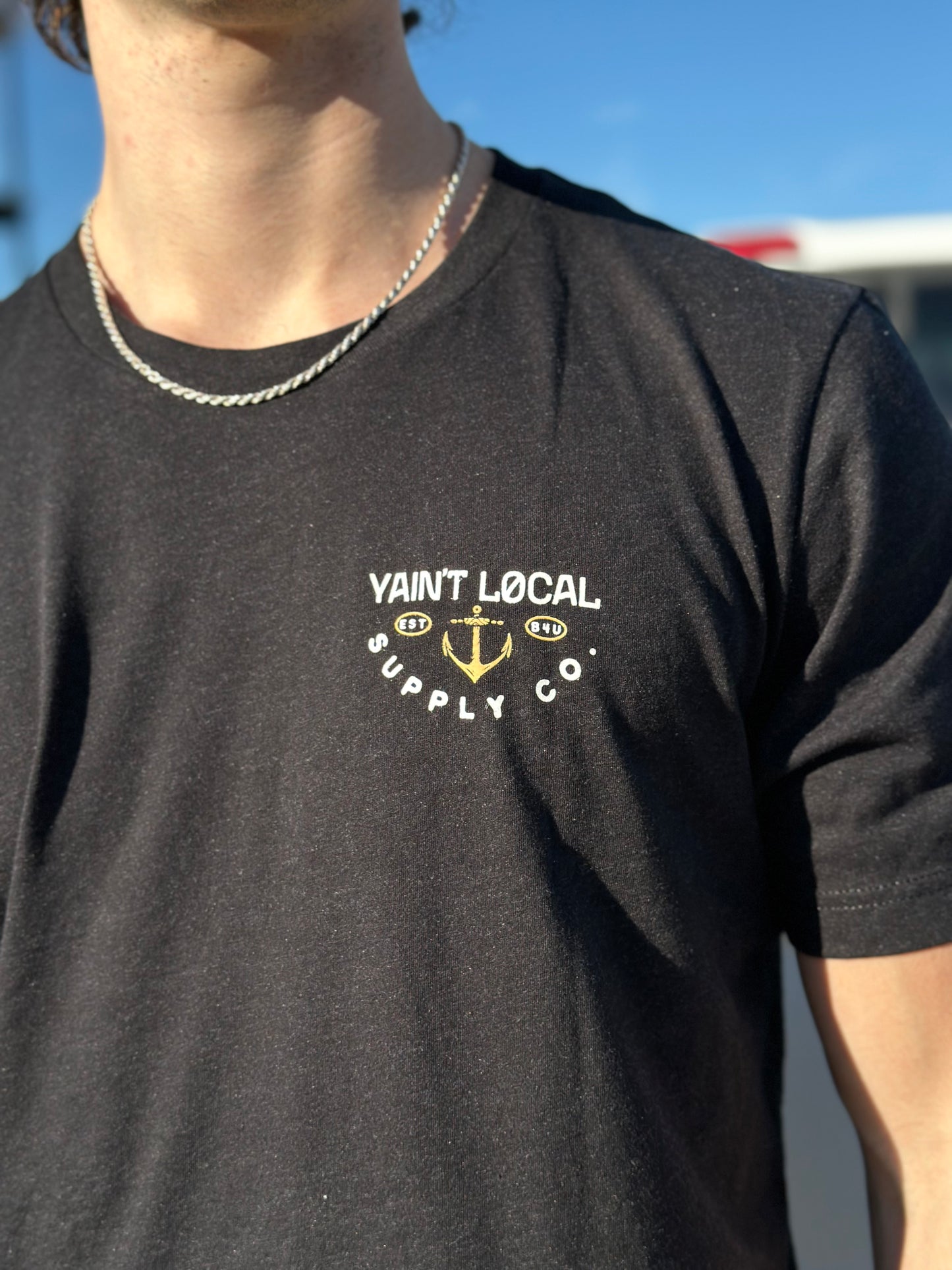 YAIN'T LOCAL | Anchors Away Tee - Heather Black