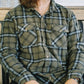 Wildwood Fleece Button Up - Olive/Slate Blue