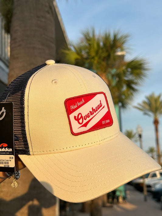 OH Red Stripe Trucker Hat - Cream/Navy