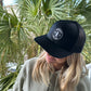 Round Shop Logo Trucker Hat - Black