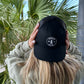 Round Shop Logo Trucker Hat - Black