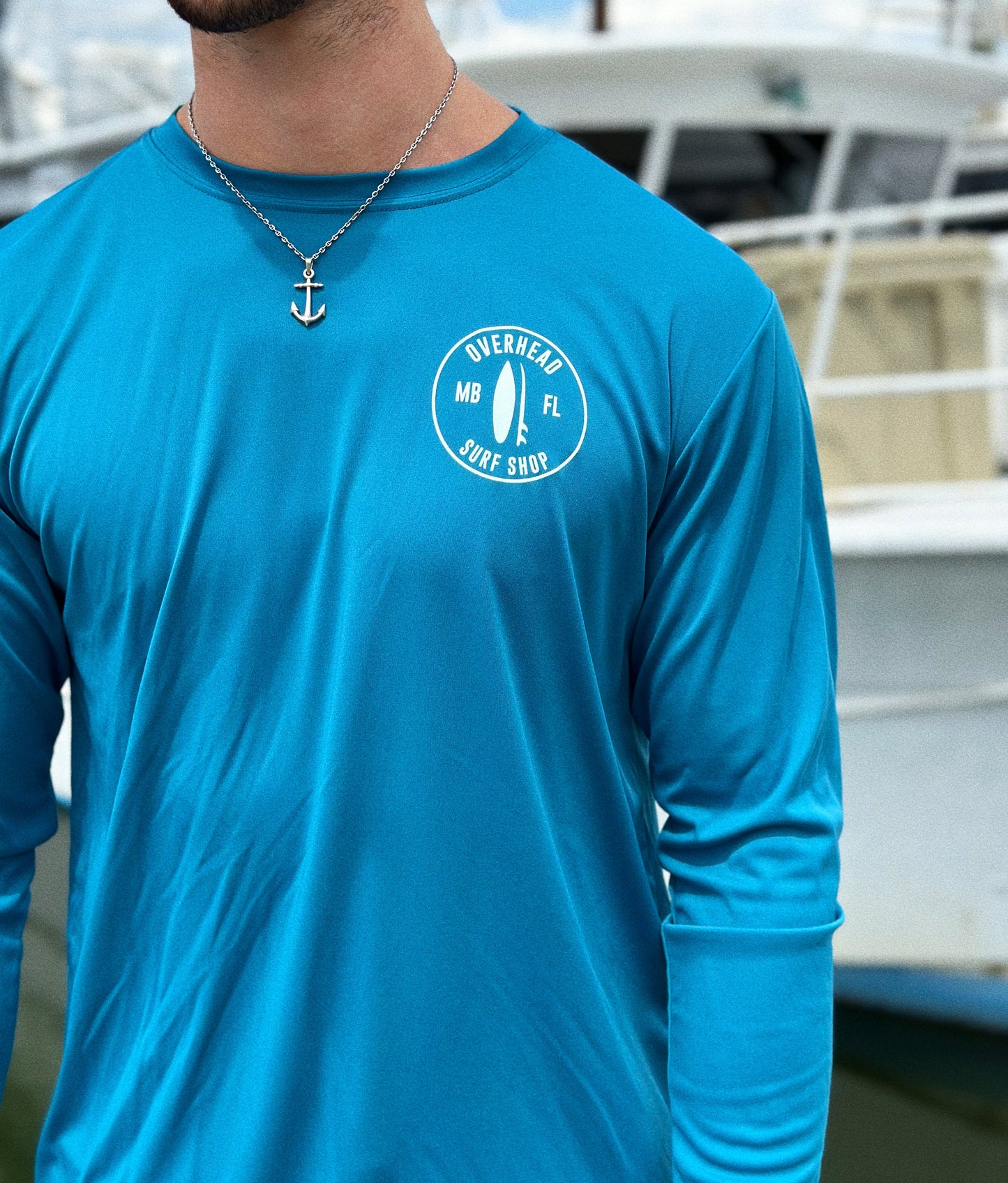 Round Shop Logo UV Long Sleeve in Teal