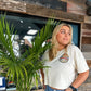 Retro Sunset Crop Tee in Sand