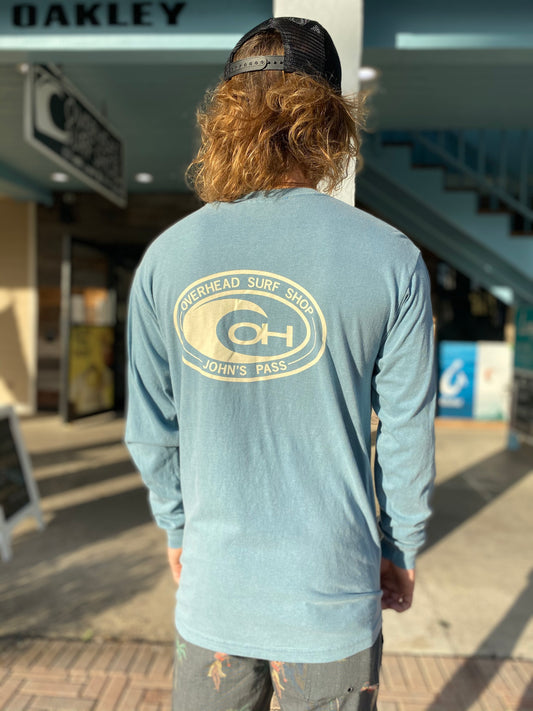OG Logo Long Sleeve Tee in Ice Blue
