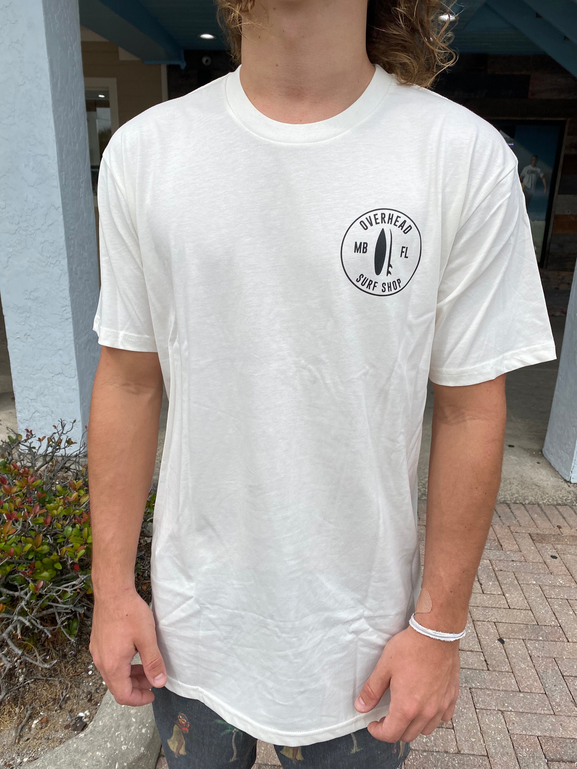 Round Shop Logo Tee in Natural
