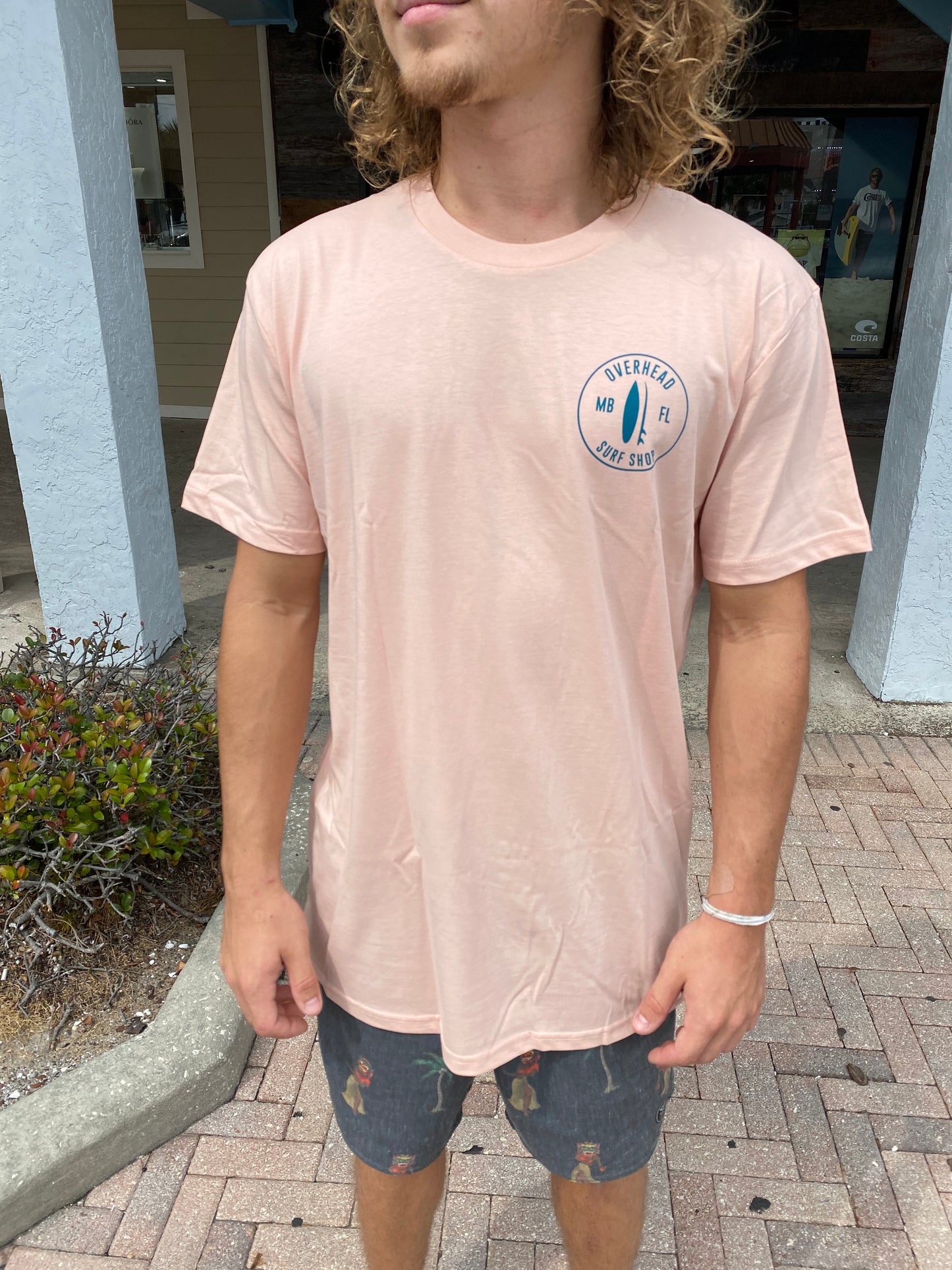 Round Shop Logo Tee in Pale Pink