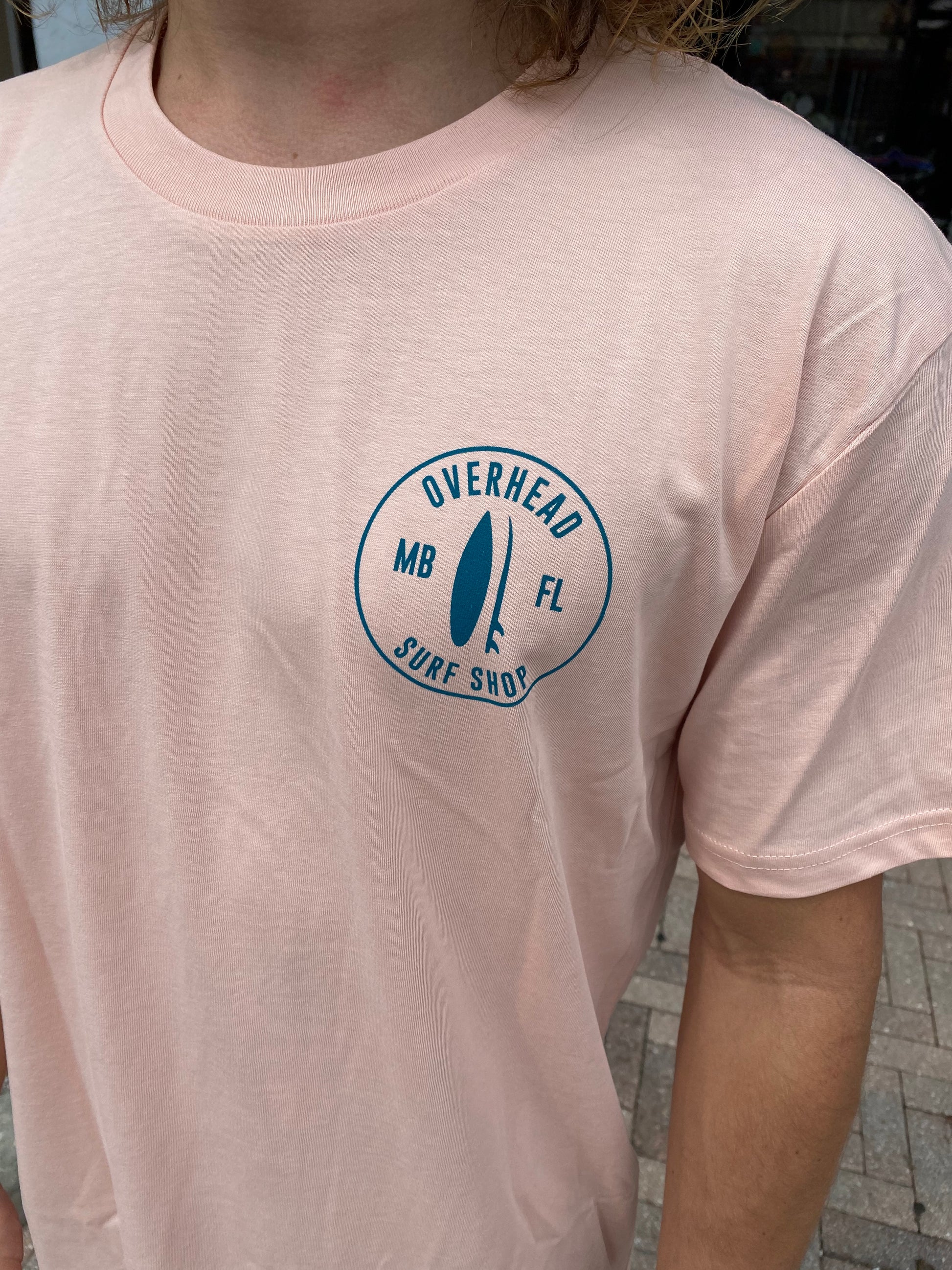 Round Shop Logo Tee in Pale Pink