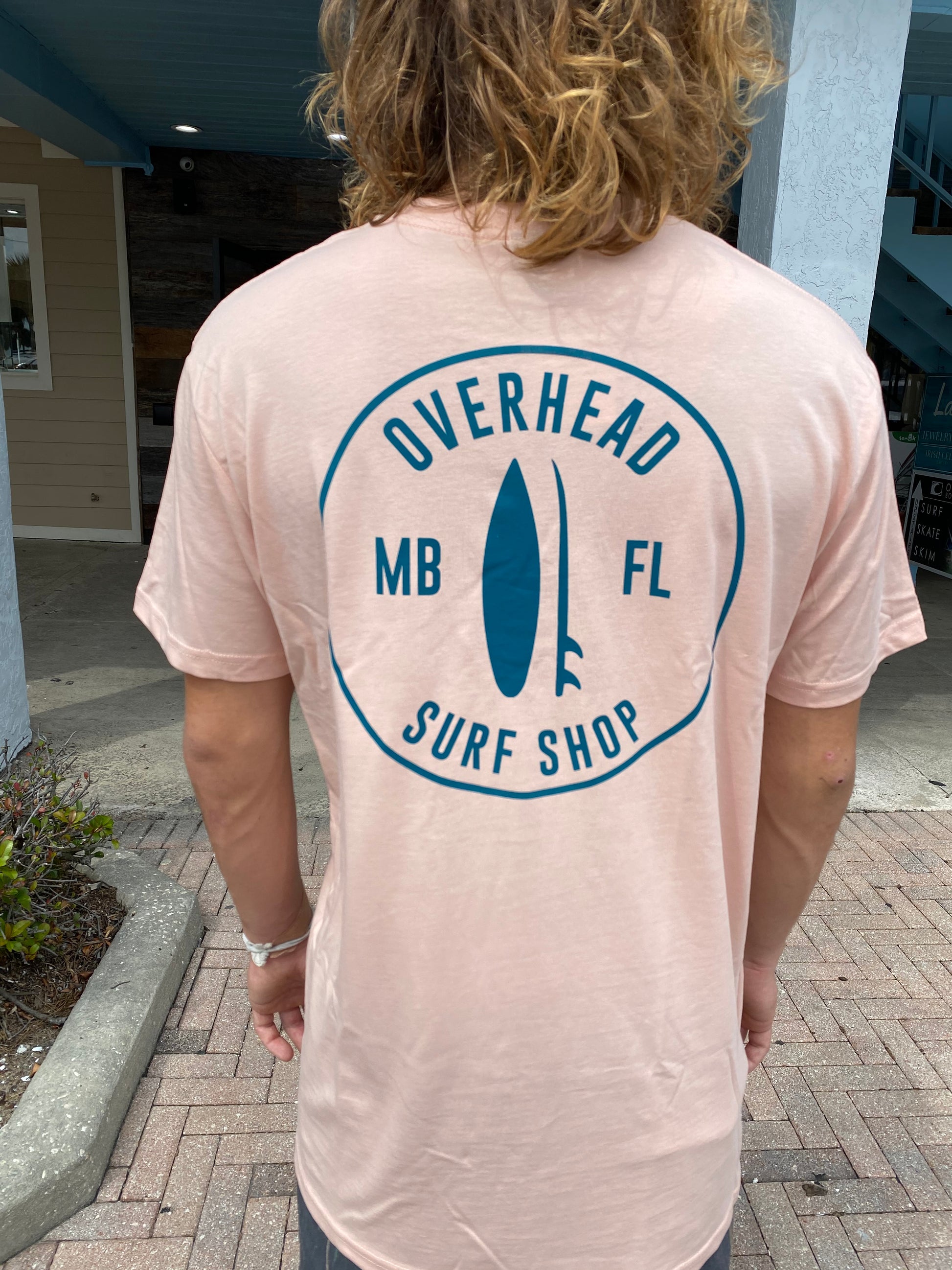 Round Shop Logo Tee in Pale Pink