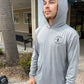 Round Shop Logo Uv Long Sleeve in Heather Grey (Hooded)