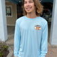 Distressed Florida Uv Long Sleeve in Ice Blue