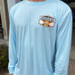 Distressed Florida Uv Long Sleeve in Ice Blue