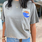 Retro Wave Tee in Grey