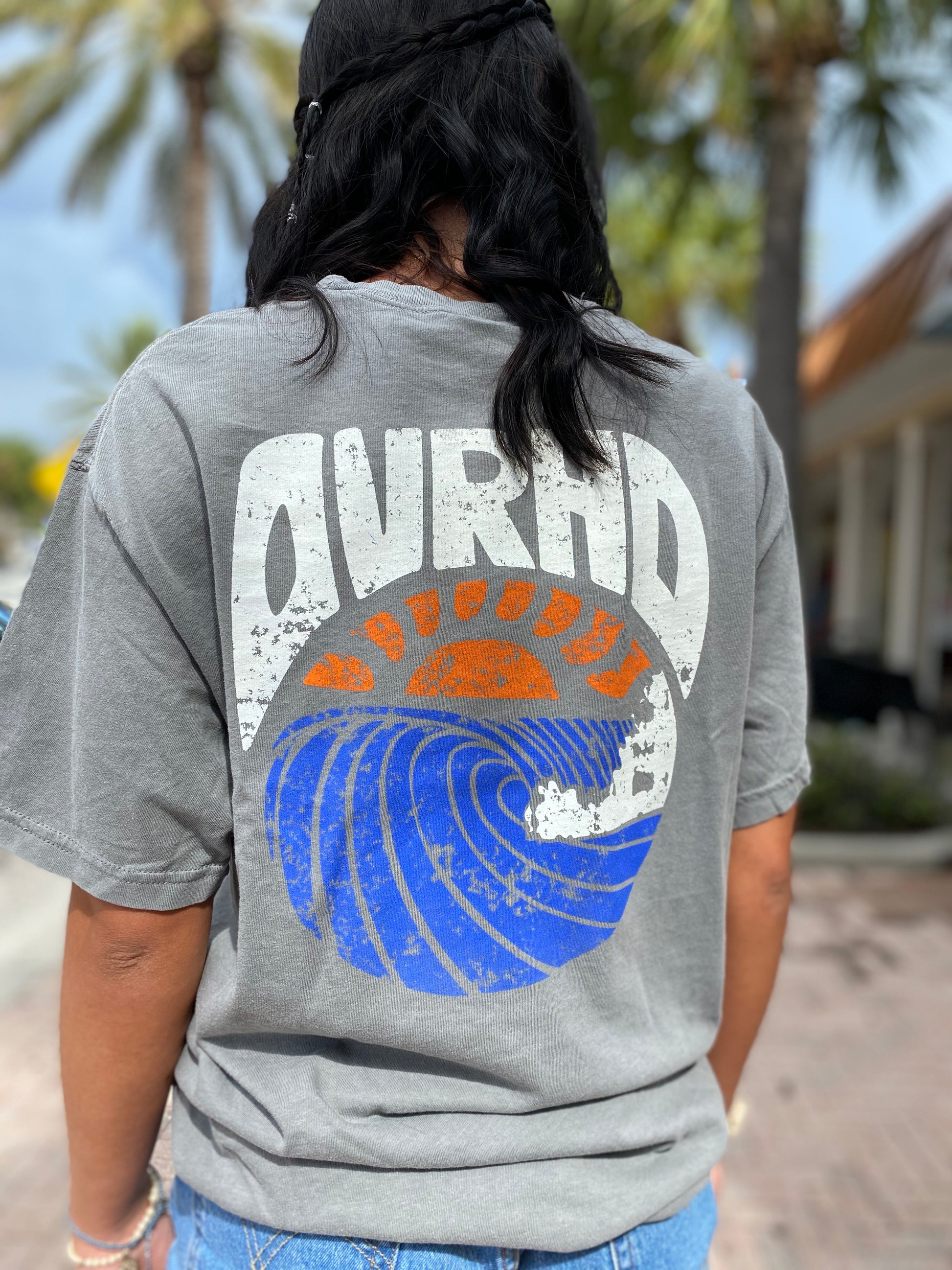 Retro Wave Tee in Grey Overhead Surf Shop