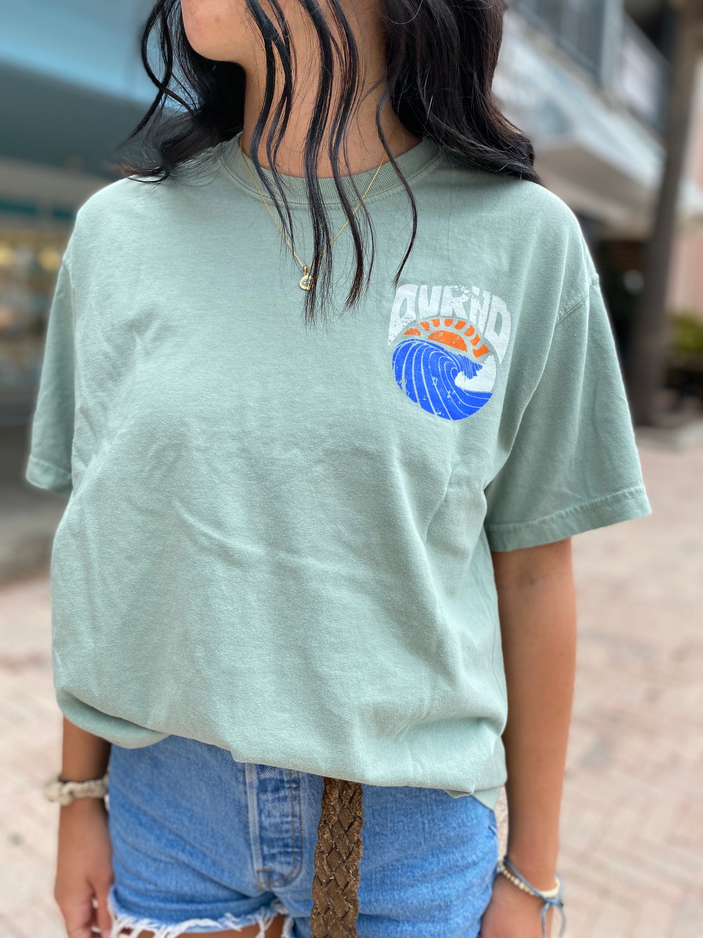 Retro Wave Tee in Bay