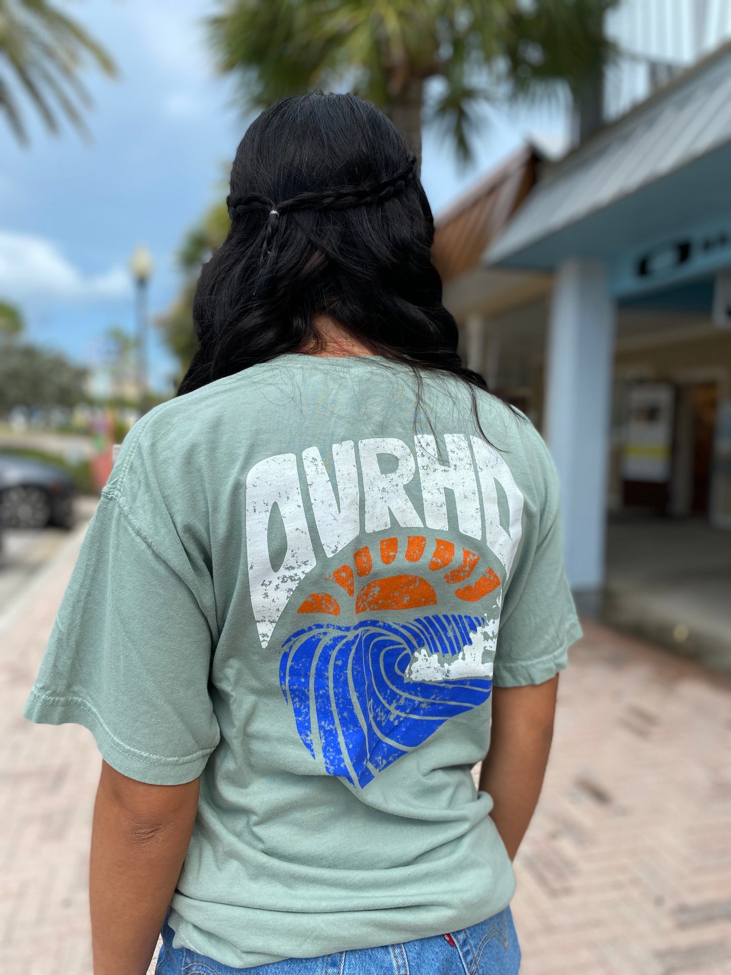 Retro Wave Tee in Bay