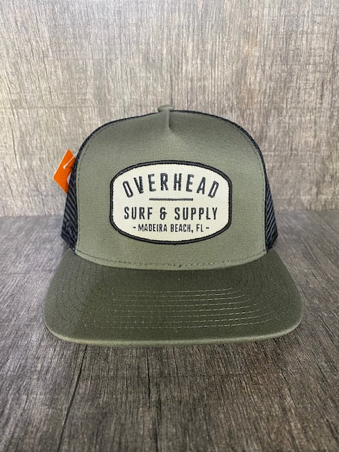 Surf and Supply Trucker Hat in Army Green/Black