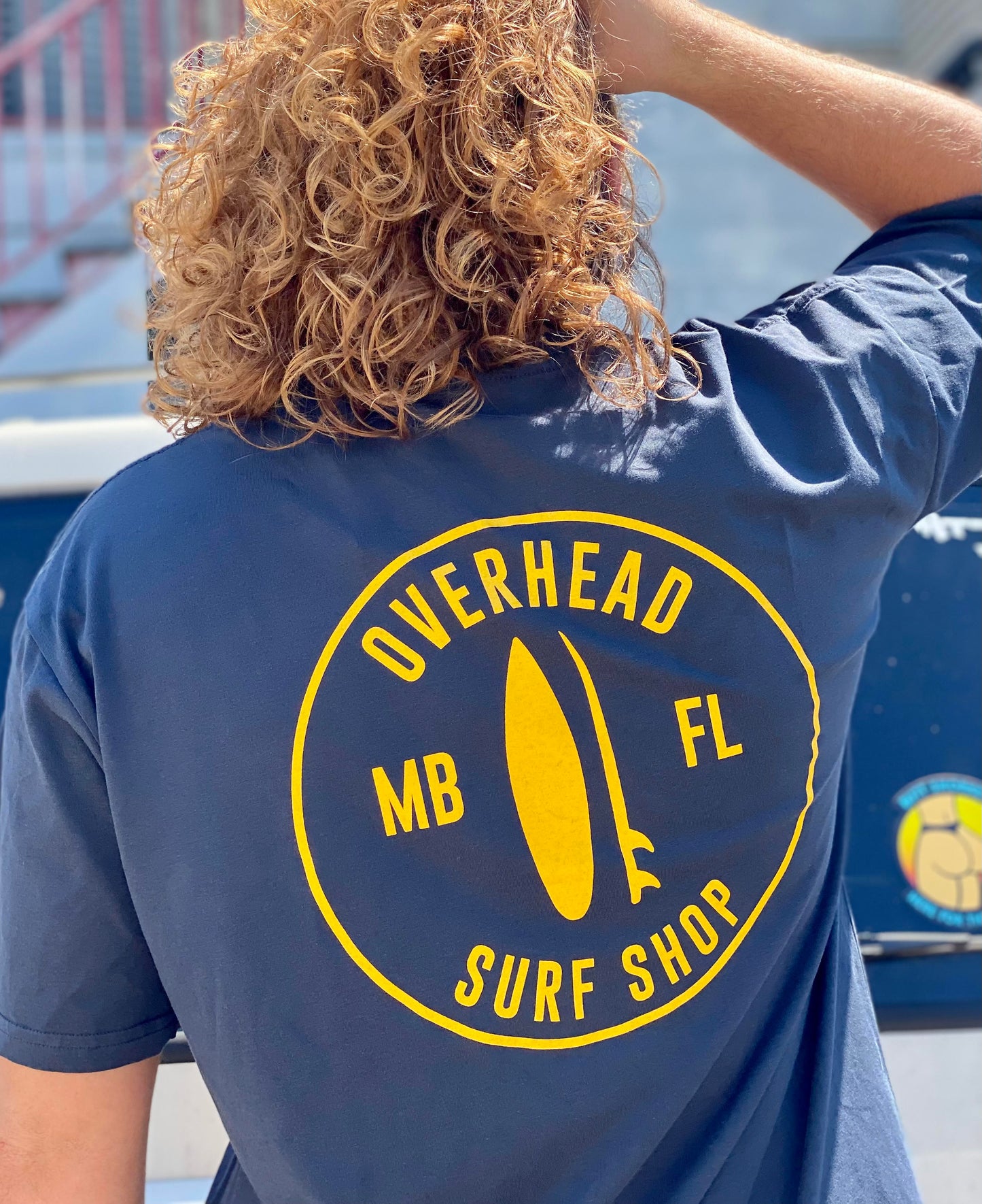 Round Shop Logo Tee in Indigo